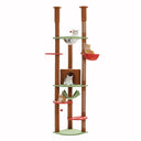 Adjustable Height Tall Cat Tree with Sisal Scratching Posts Spacious Condo Large Hammock Multi-Level Cat Tower Cat Accessories